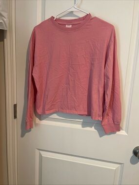 Pink Long Sleeve Cropped Tee Girls Size 13/14 100% Cotton long sleeve NEW Zara